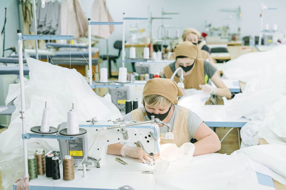 Garment production floor for AL MHAF WEARS sportswear